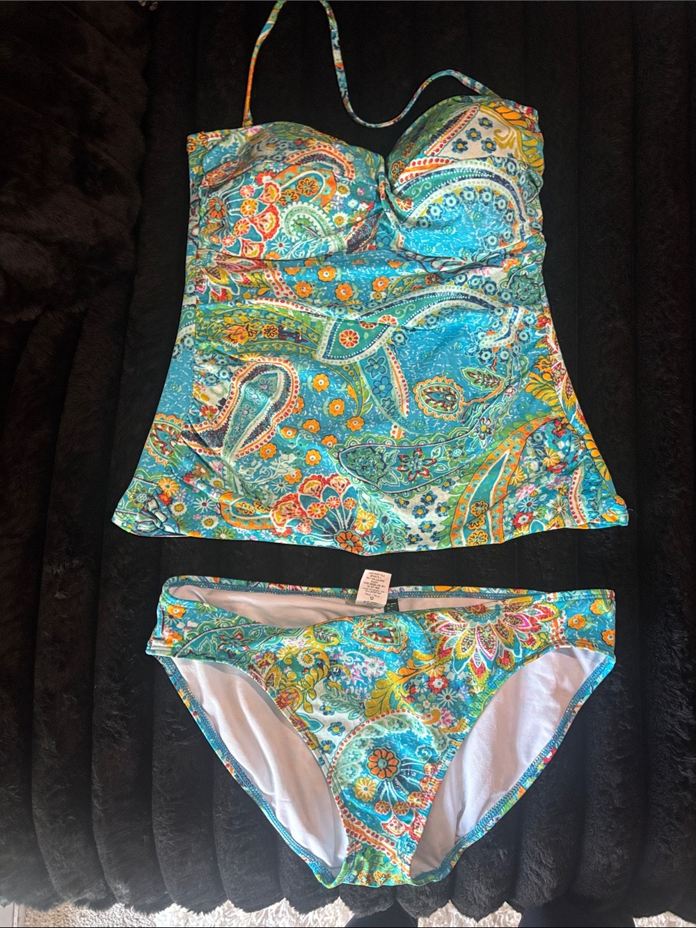 Lauren Ralph Lauren Teal Paisley Tankini Set